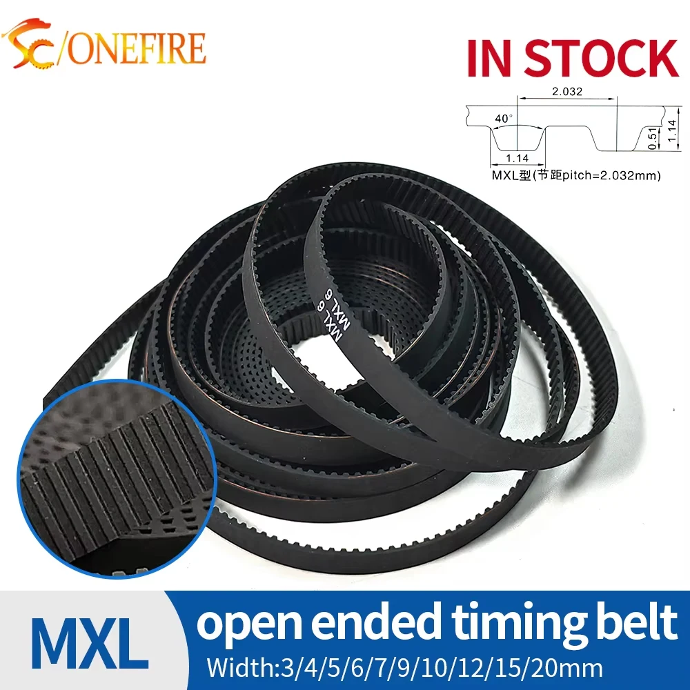 Trapezoid MXL 6mm timing belt Pitch=2.032 open rubber Synchronous belt width 3~20mm 3D Printer belt High Quality
