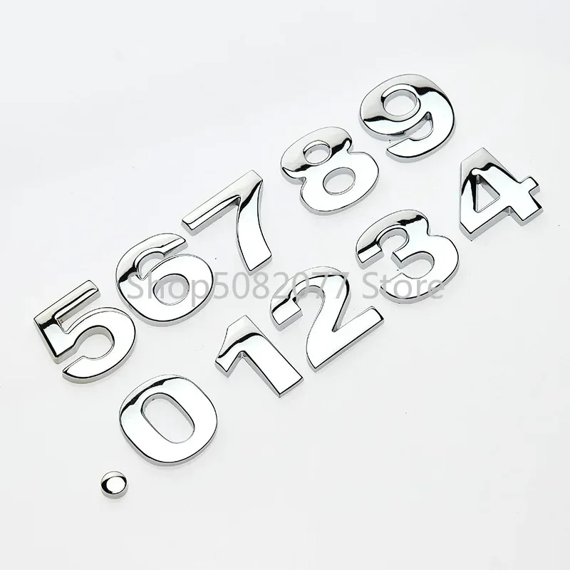 DIY Lowercase Letters 10 Numbers 26 Alphabet Dot Symbols Metal Emblem Car Nameplate Logo Telephone Wed Site Adversting Sticker