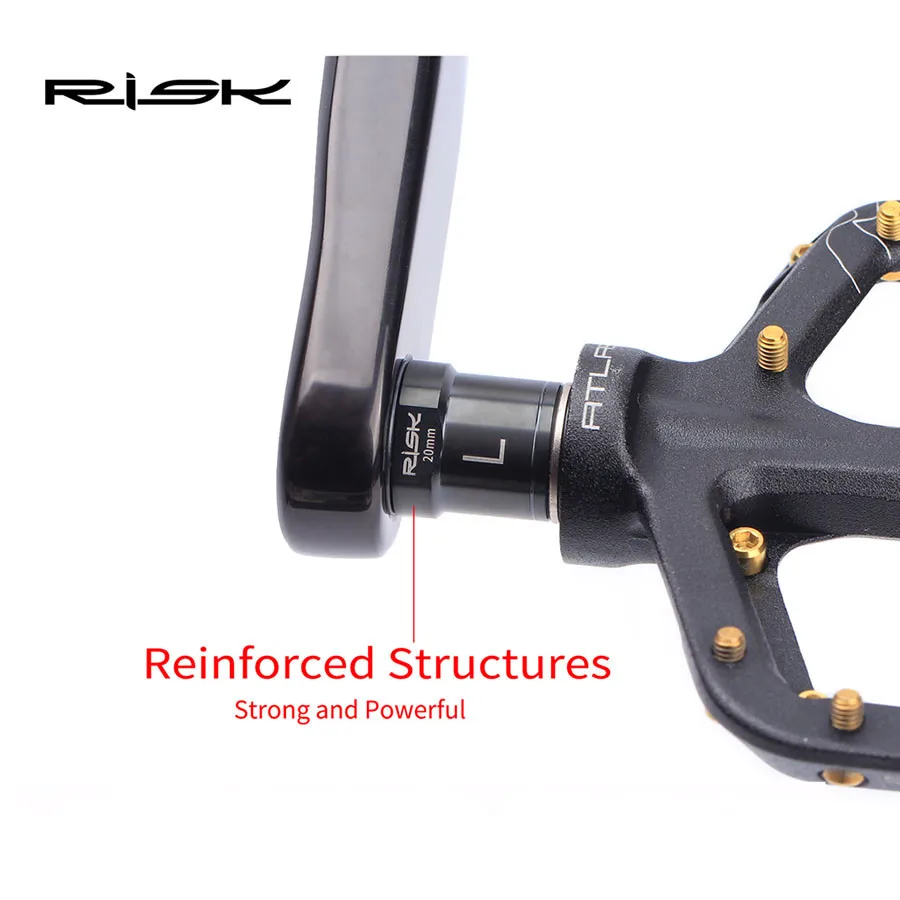RISK 1 Pair 16mm/20mm Bicycle Pedal Axle Extenders Bolts Spacers Titanium Ti Alloy Axle Bolts For MTB Road Bike Colorful Parts