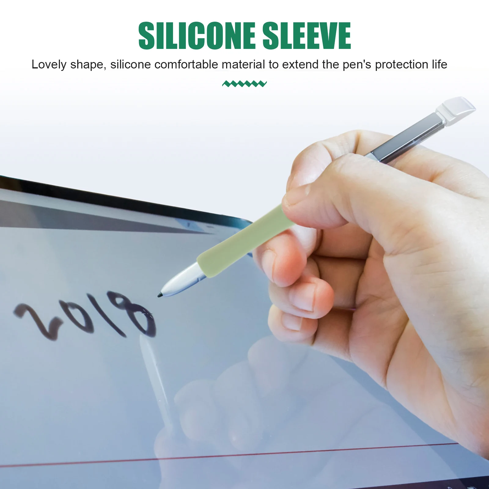 6 قطع من أغطية حماية القلم المصنوعة من السيليكون، غطاء قلم رصاص ملون بسيط، ملحقات حماية مريحة على شكل قلم الجسم #1