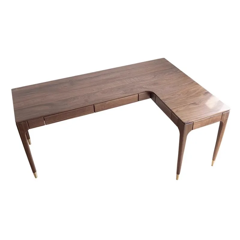 North American black walnut corner desk solid wood L-shaped home computer desk corner desk e-sports