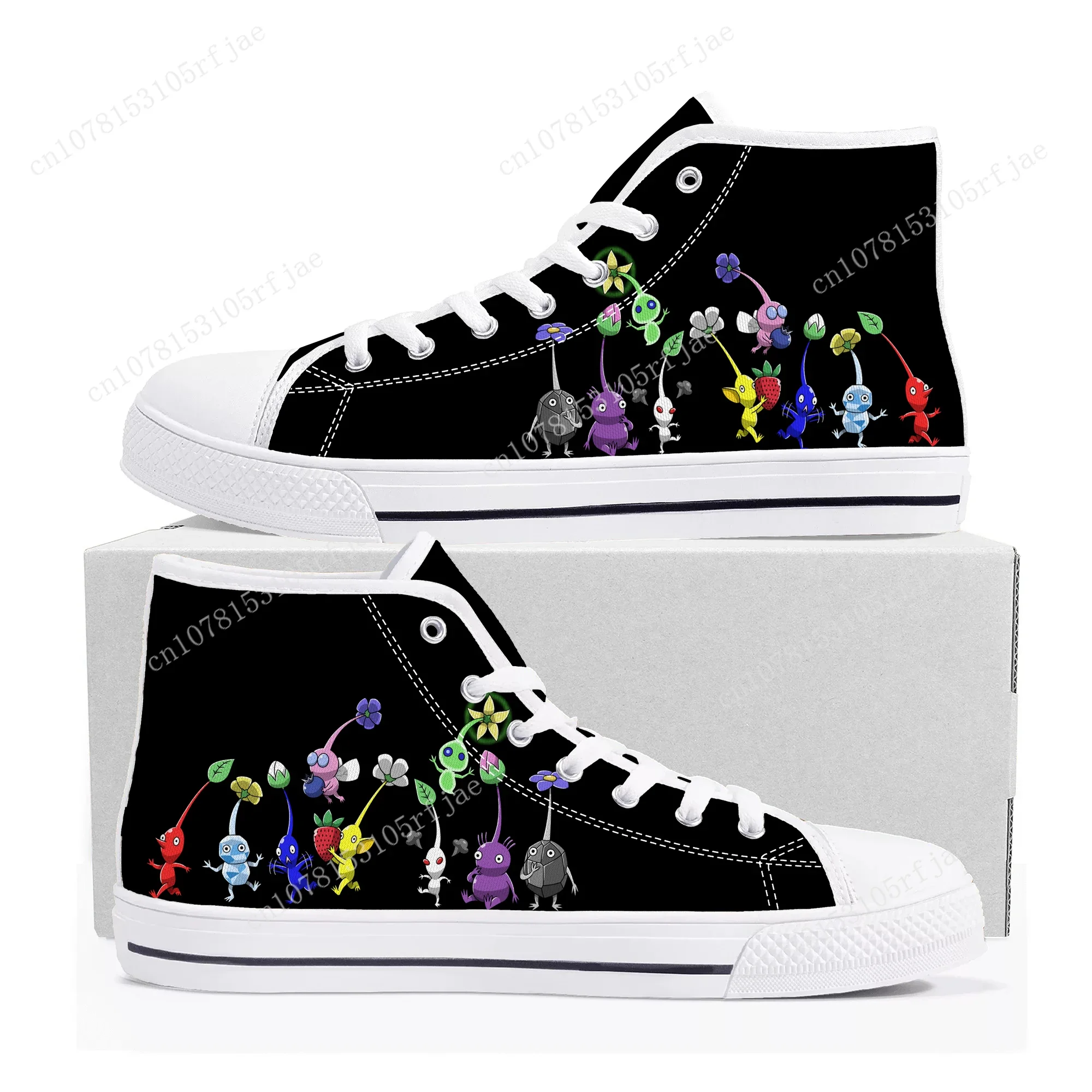 Pikmin High Top Sneakers Hot Cartoon Game Mens Womens Teenager High Quality Fashion Canvas Shoes Casual Tailor Made Sneaker