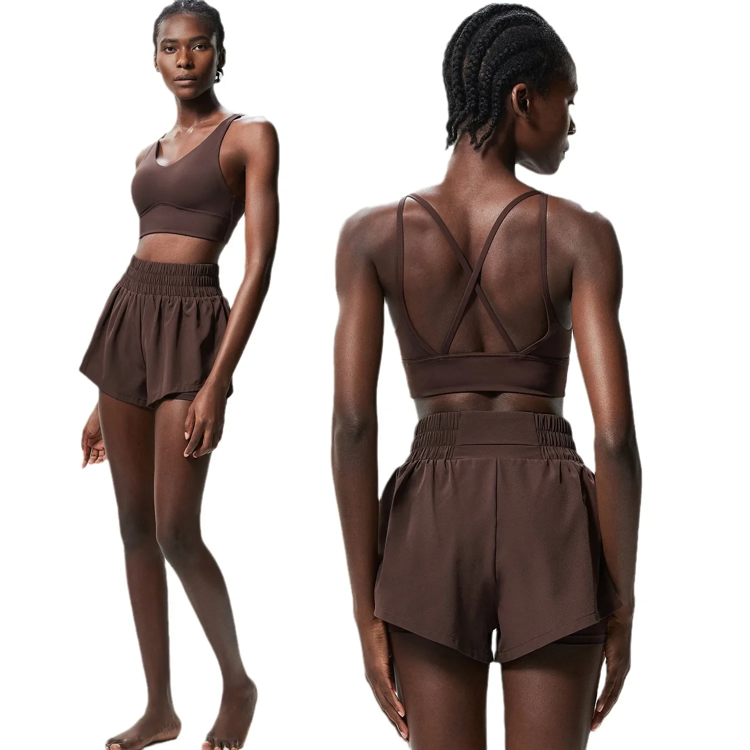 Running sports suit workout clothes for women quick-drying plus size yoga jumping tennis badminton suit two-piece set