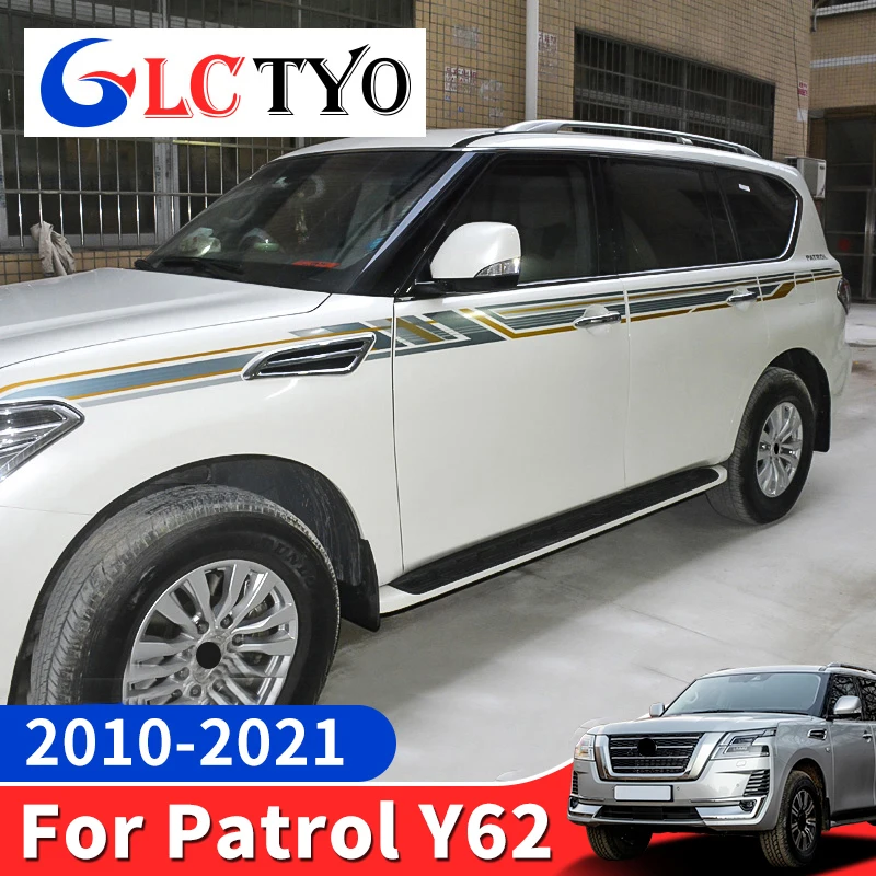 For Nissan Patrol Y62 2010-2022 Car Body Decal Long Stripe Door Sticker Exterior Styling Modification Accessories Decoration