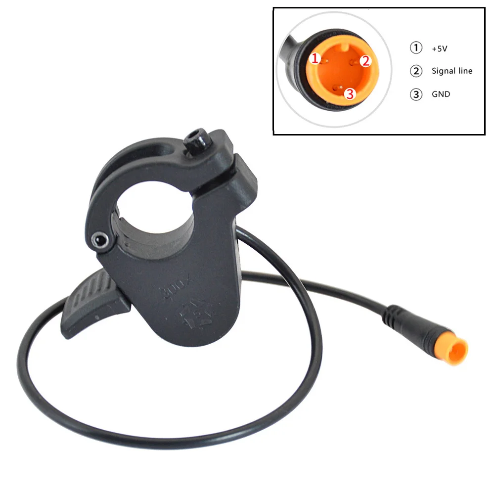 Accelerator Thumb Throttle For 22 Mm Handlebar PC+ABS Replacment SM Connector Waterproof Connector Black E-bike Part