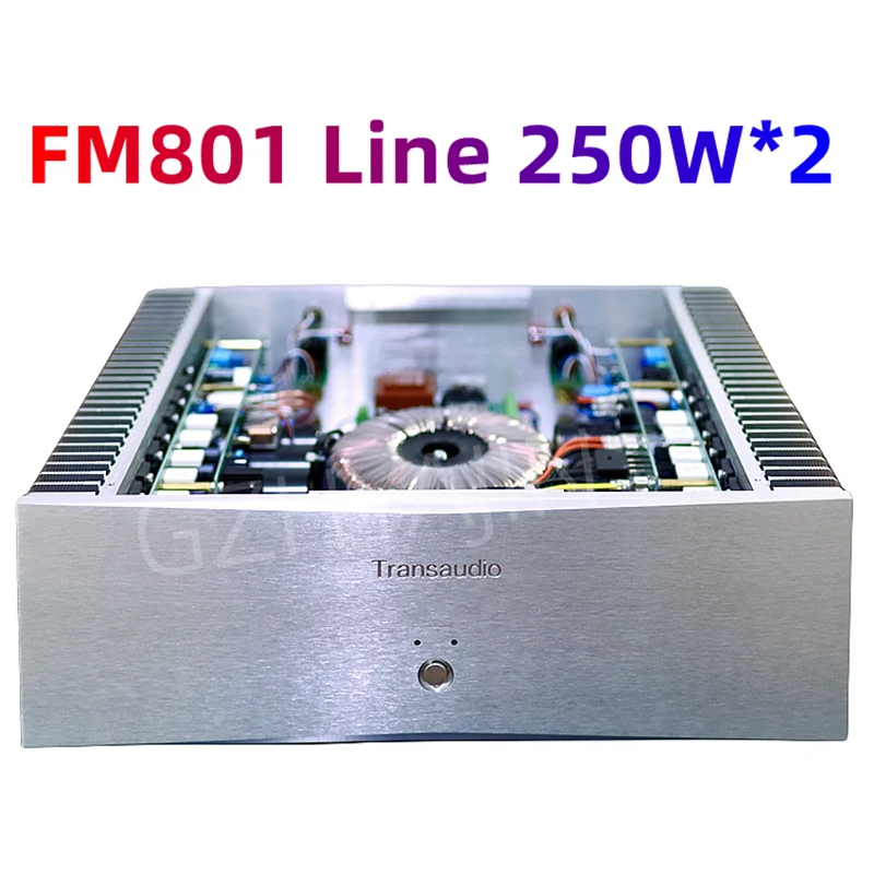 

Latest FM801 Line 250W*2 Dual Channel HiFi Rear Power Amplifier Gold Seal Tube 2N3440/5416 Output Tube 5200 Nippon Transformer