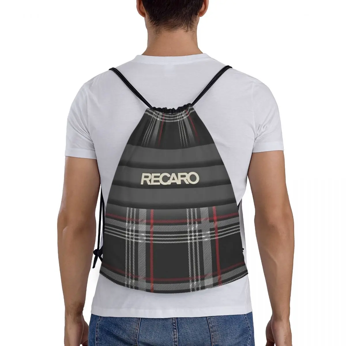 

Tartan Plaid Recaros Backpacks Multi-function Drawstring Bundle Pocket Sundries Bag Book Bags for Travel School
