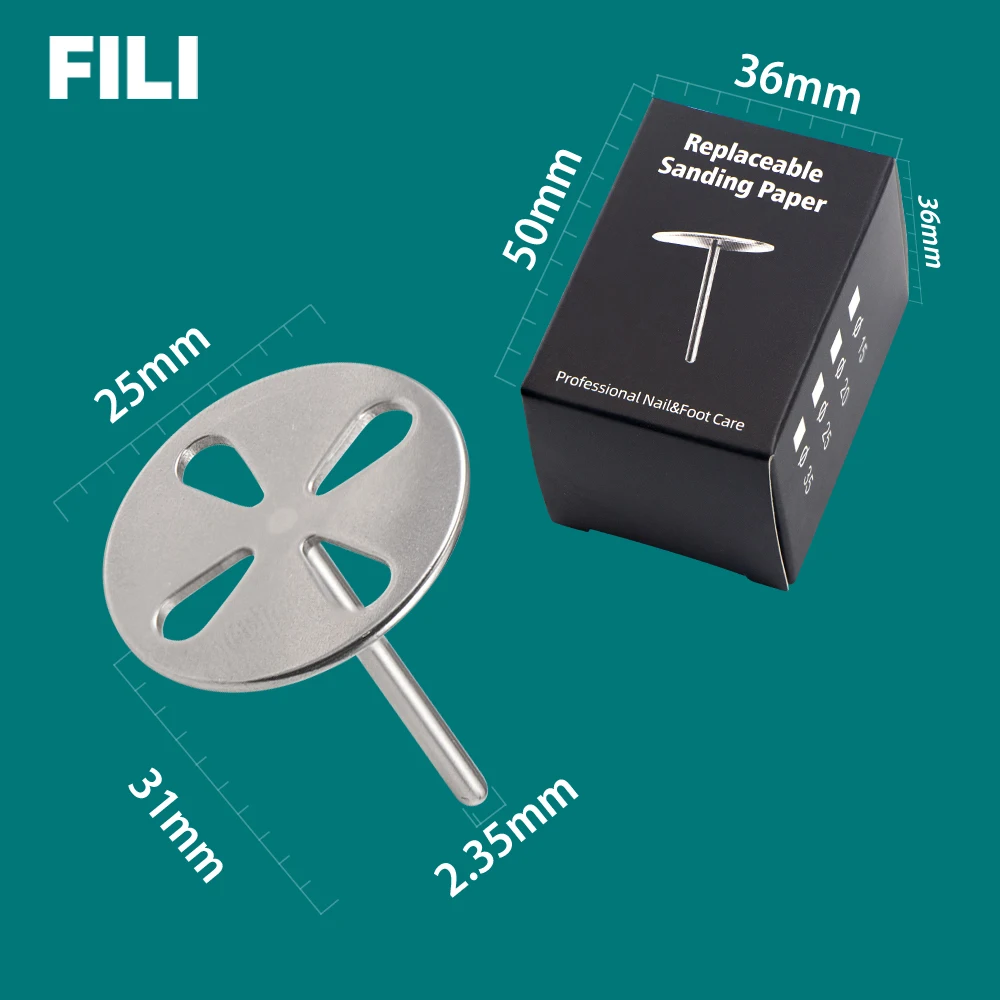 15/20/25/35 MM Pedicure Replaceable Sandpaper Metal Disc Hard Skin Cuticle Callus Foot Care Rotate Milling Cutter Shaft Disk
