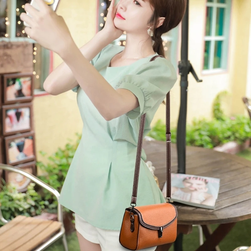 Women Elegant All-match Shoulder Bag with Adjustable Strap Solid Color PU Large Capacity Crossbody Phone Bag for Office Shopping