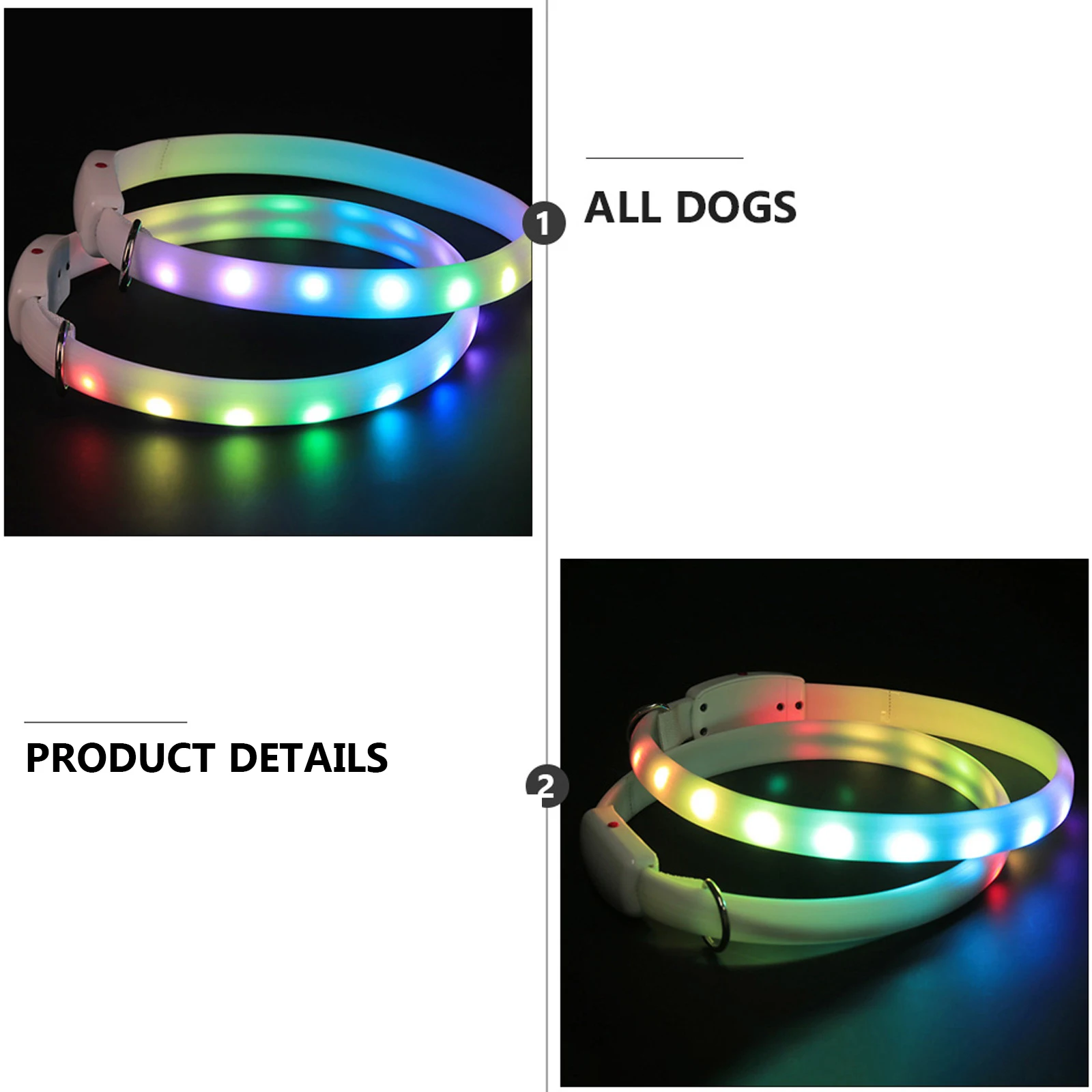 

Luminous Dog Collar LED Pet Supply Night Flashing USB Charging Puppy Glowing Adjustable Lightweight Durable ABS PVC Safe Walking