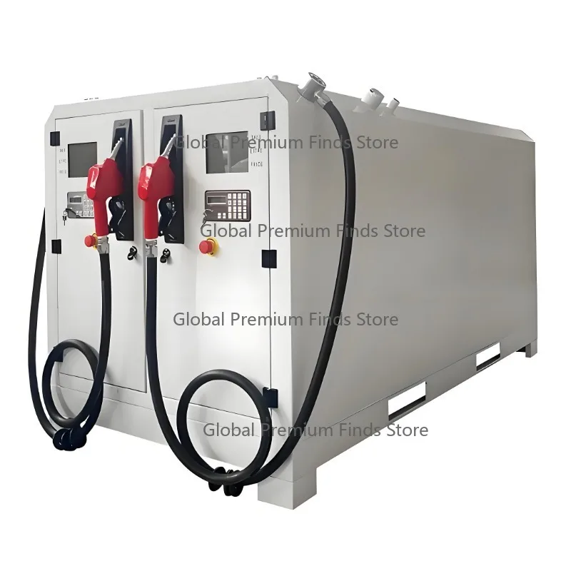 Mini Mobile Dies-el/Gasoli-ne Fuel Station Dispenser Carbon Steel Container 3000 6000 Liters Pump Hoses Included 1 Year