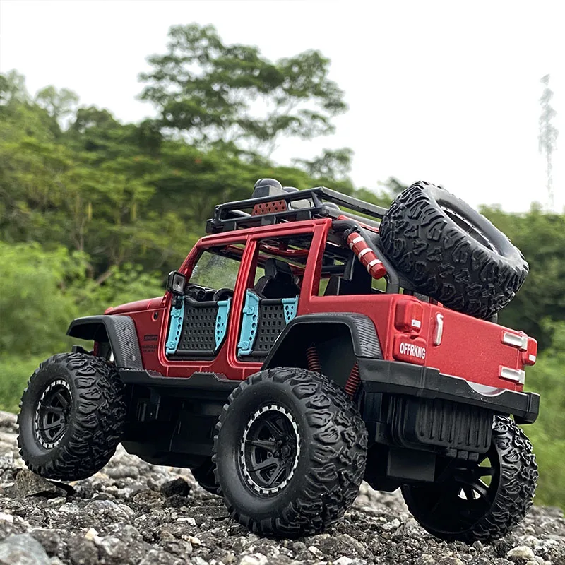 1:24 Jeeps Wrangler Big Tyre Refit Pickup Off-road Vehicle Alloy Model Diecast Metal Toy Car Model Collection Childrens Toy Gift