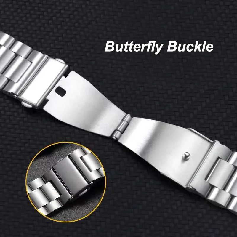 14/16/18/20/22/24mm Band For Huawei Gt3 Pro 43mm Stainless Steel Bracelet For Samsung Galaxy Watch 5 40/46 For Amazfit Bip Strap