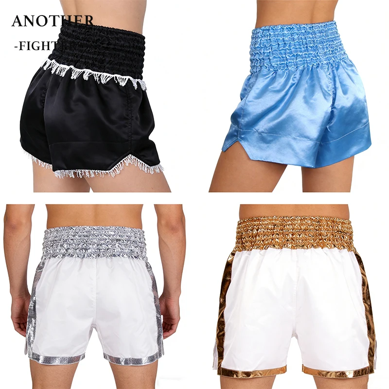 Shorts Muay Thai Pure Color MMA Fight Kickboxing Training Pants Men Women Kids Premium Satin Sparring Wrestling Boxing Shorts