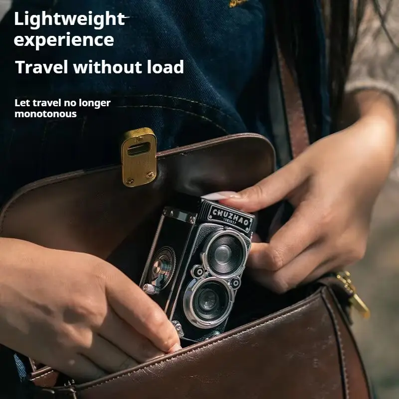 كاميرا رقمية مزدوجة منعكسة M1 CCD محمولة صغيرة ريترو عالية الوضوح كاميرا سفر صغيرة هدية مثالية لعشاق التصوير الفوتوغرافي #5