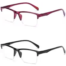 Two pairs of half-frame ultra-light reading glasses, suitable for both men and women, for presbyopia correction.