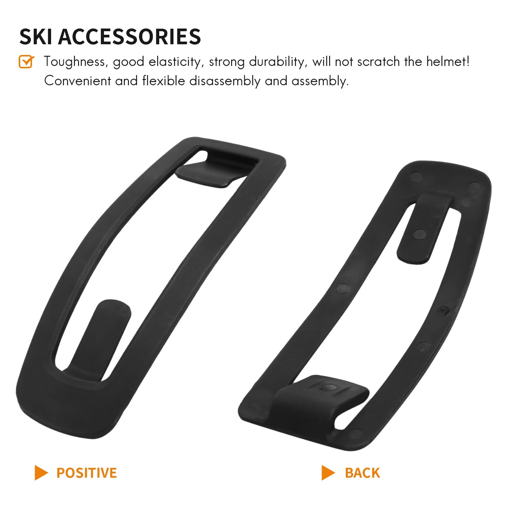 Black Universal Ski Helmet Accessories Helmet Goggles Belt Clip Goggles Belt Buckle Snow Skiing Mirror Belt Clip Dropshipping