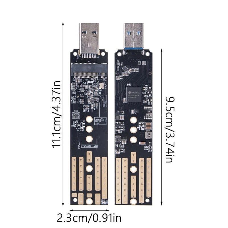 Caja aluminio para SSD M.2 para NVME y adaptador USB3.1 tipo A