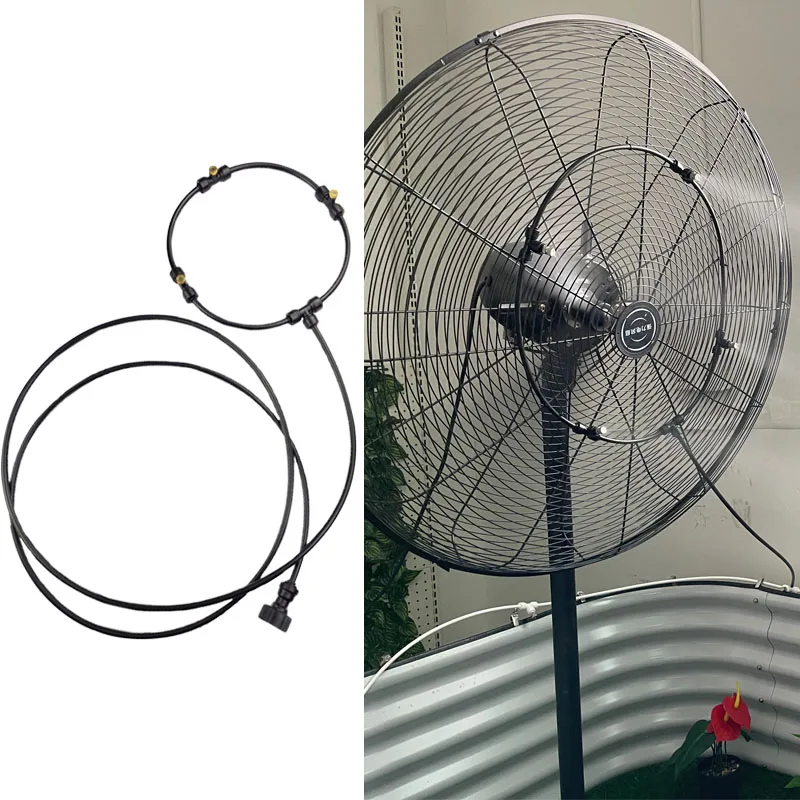 Quick-attach 8-ft 10-in Low Pressure 18-Sq ft Residential Mister System Misting Fan Conversion Kit