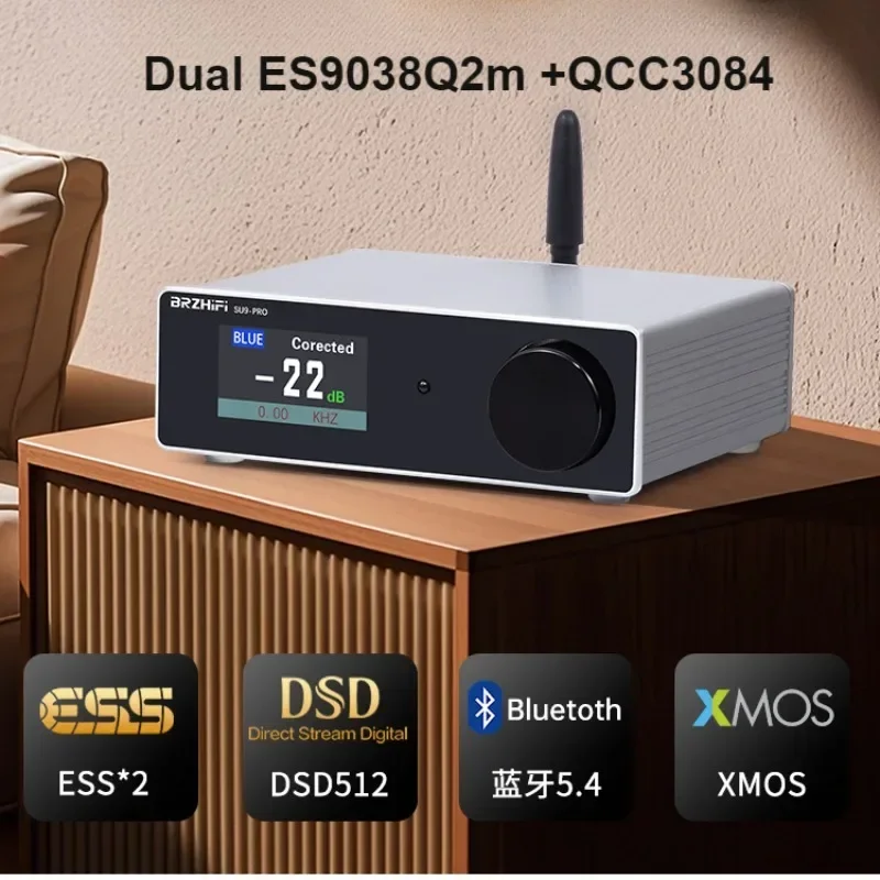 

HIFI USB-декодер с двумя ES9038Q2M, Bluetooth 5.4 (QCC3084), ЦАП для наушников с XMOS XU316, USB DSD512, QMA384