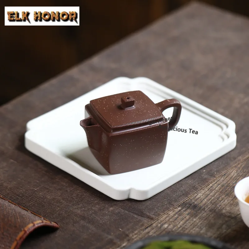 130ml Classic Yixing Purple Clay Teapots Handmade Big Caliber Pot Raw Ore Purple Mud Kettle With Filter Chinese Zisha Tea Set