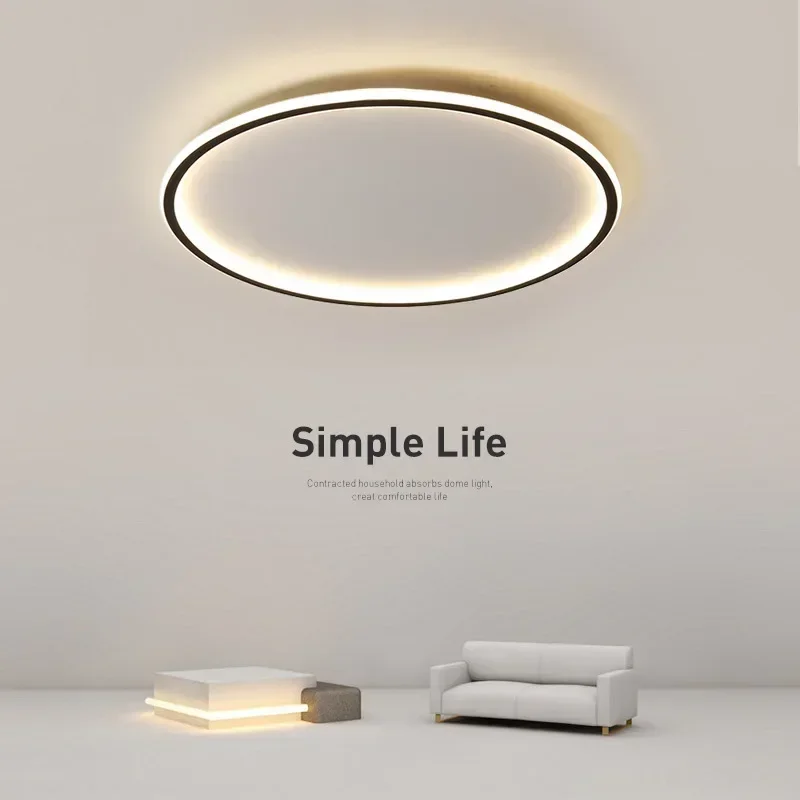 Imagem -05 - Luzes de Teto Led Nordic Simples Redondo Lustre Sala Estar Jantar Quarto Corredor Casa Interior Nordic Lâmpadas Iluminação