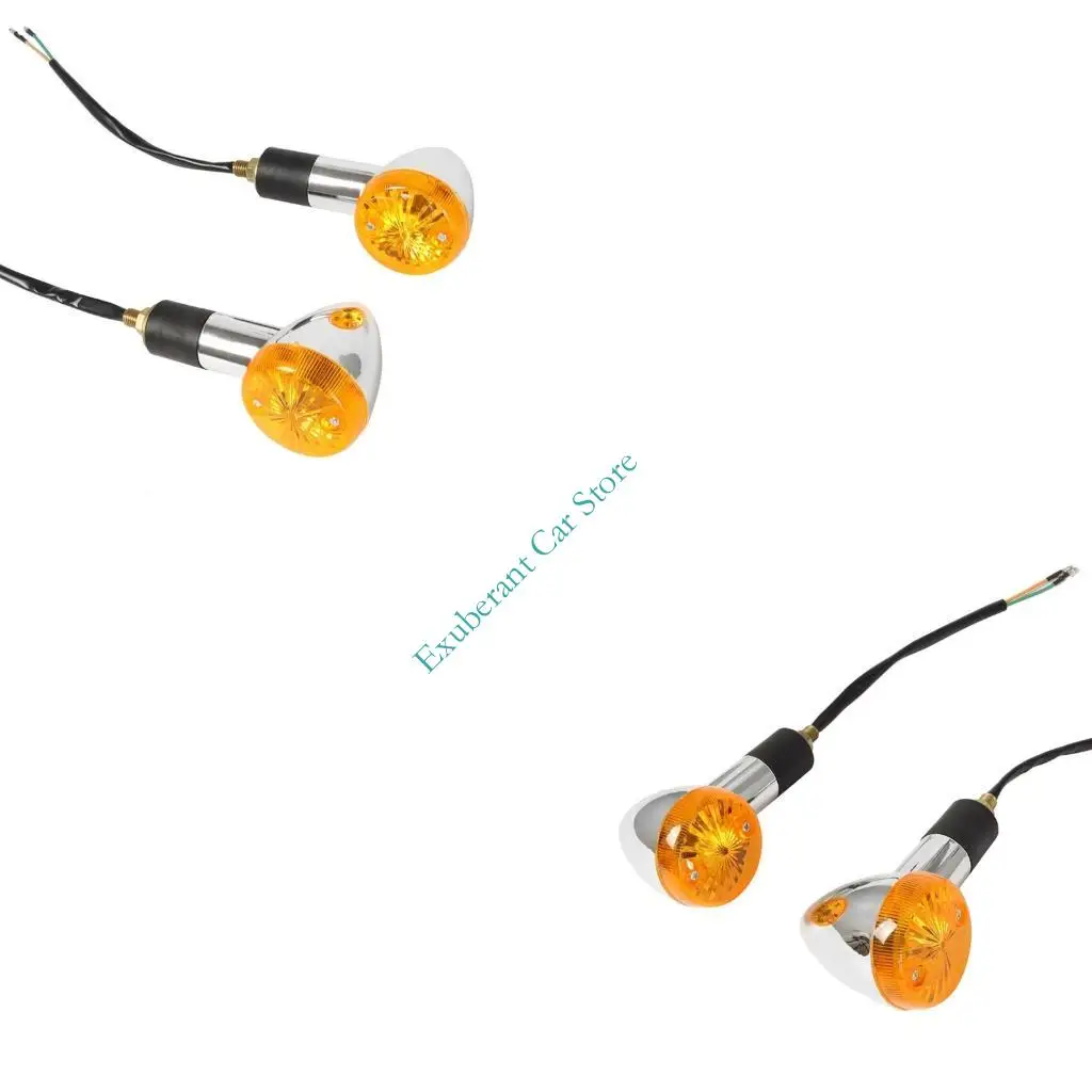 

1Pair Universal Motorcycle LED Lights In Antique Design ABS Plastic Turn Lamps Suitable for Enhanced Visibility