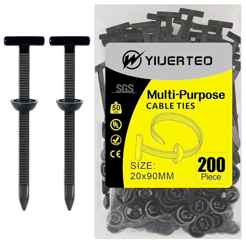 

200 PCS Nylon Universal Cable Tie Buckle Clips – Snap Fit Nylon Clips & Strap Style Buckle Zip Ties, Universal Cable Tie Kit