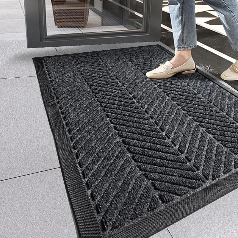 Waterproof Heavy-Duty Door Mat All-Weather Non-Slip Rubber Backing Carpet Easy Clean Front Door Mats Outdoor Rug