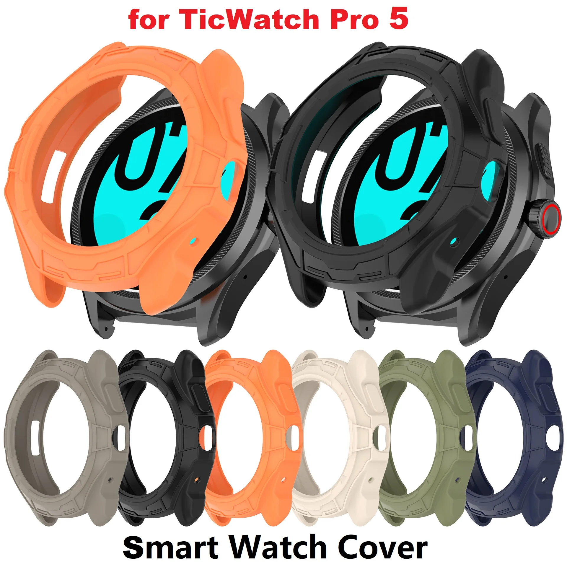 30PCS TPU Protective Cover for Ticwatch Pro 5 Smart Watch Soft TPU Bumper Anti-Scratch Case Protector Shell