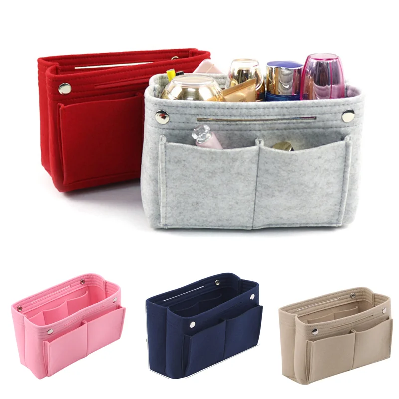 Multifunction Women Felt Insert Bag Makeup Cosmetic Bags Travel Inner Purse Portable Handbag Storage bag Organizer Insert