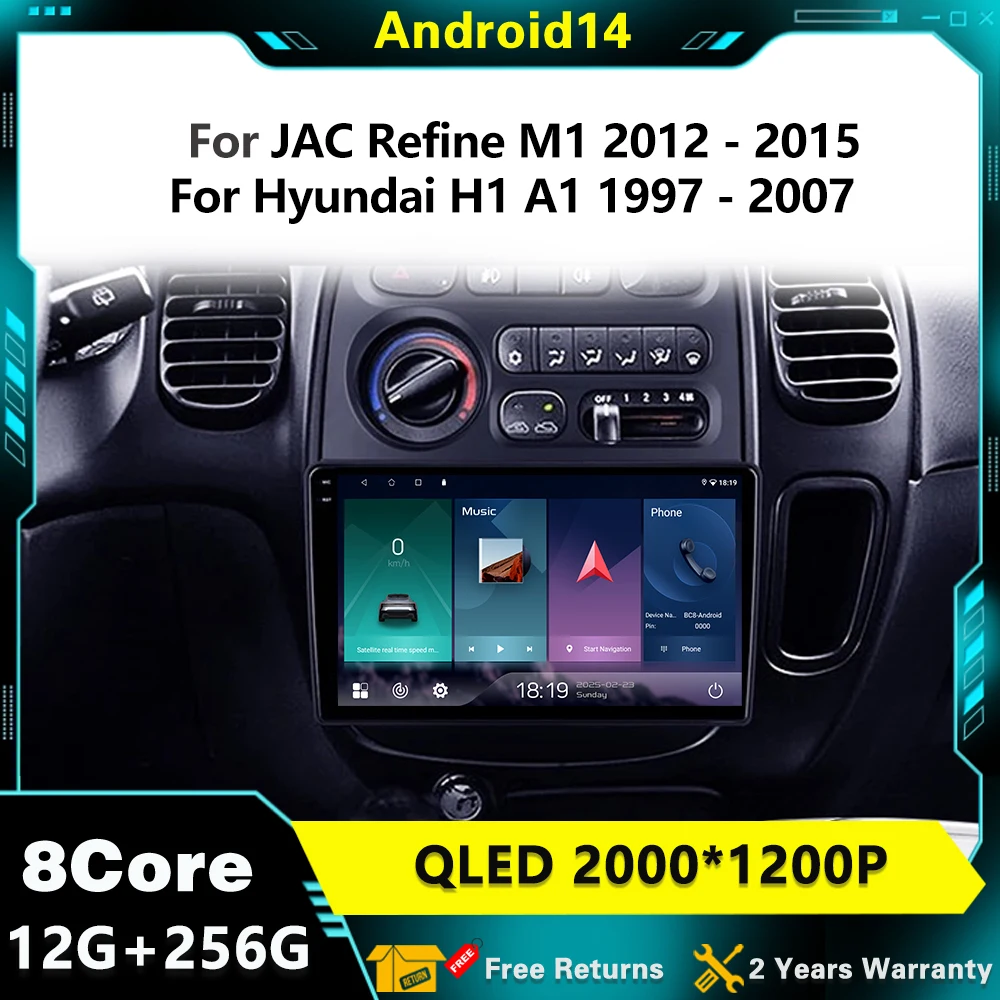 

Android 14 Car Radio For Hyundai H1 A1 1997 - 2007 Multimedia Player Stereo Navigation GPS 4G LET Head Unit QLED Screen BT WIFI