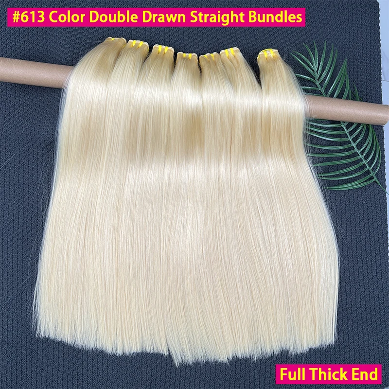 

#613 Blonde Color Double Drawn Straight Bundles Vietnamese Raw Virgin Hair 100% Human Hair Extensions For Women 1/2/3/4PCS Thick