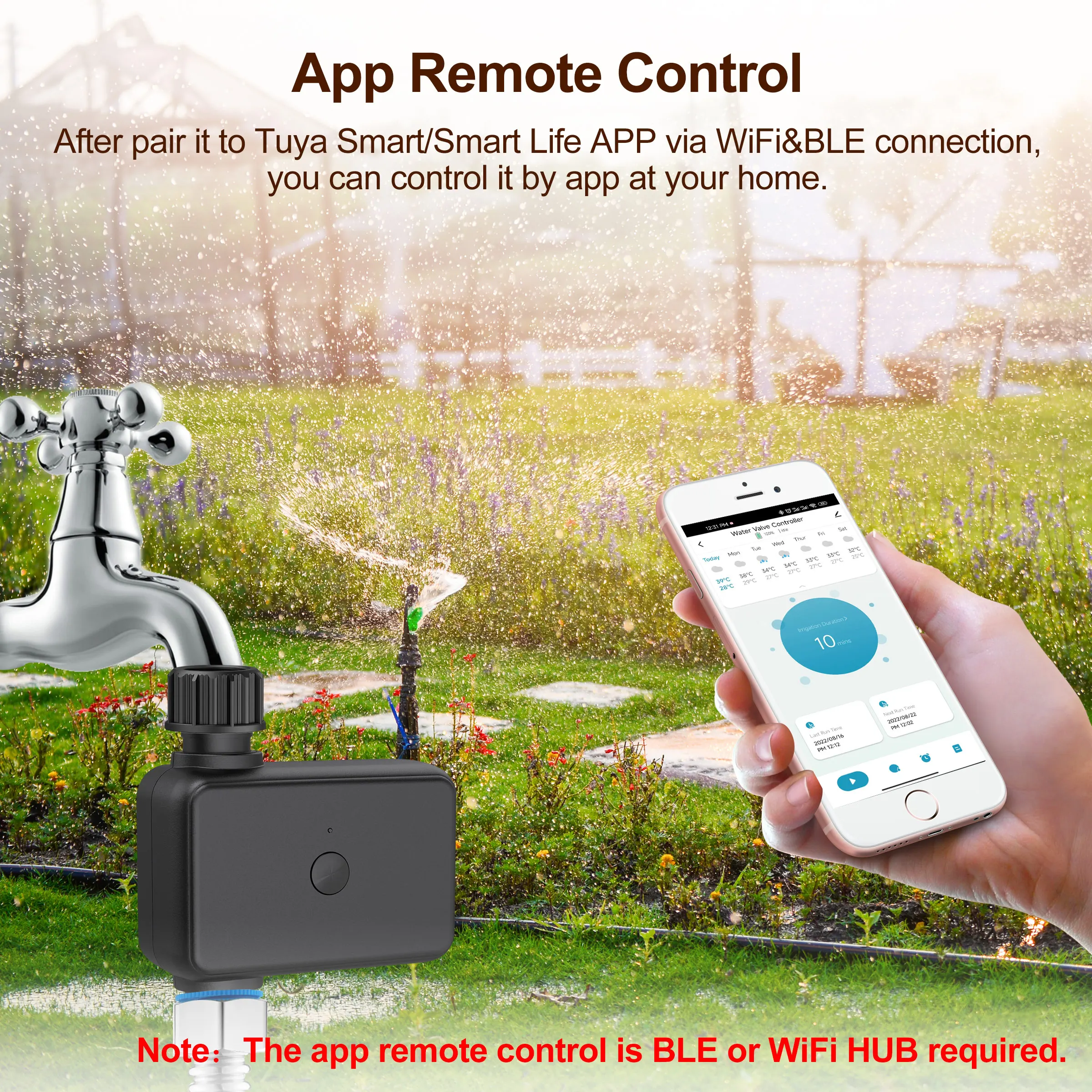 GIRIER Tuya Smart WiFi Sprinkler Controller Garden Hose Faucet Timer Smart Watering Irrigation Timer Work Alexa Hey Google Alice