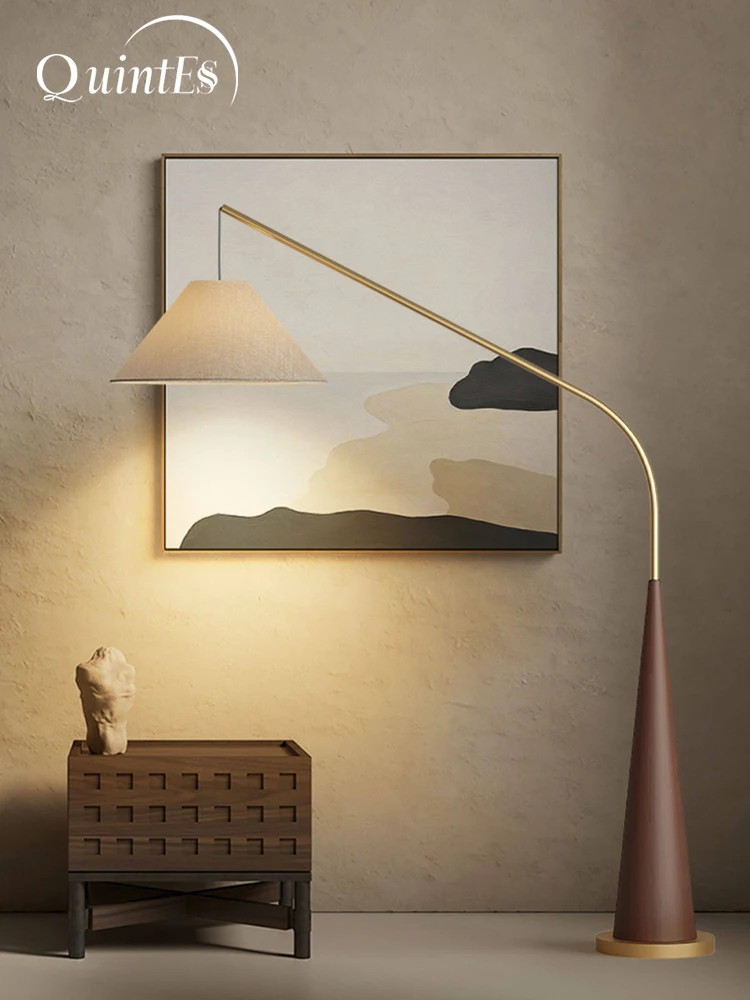 

Modern Creative Minimalist Walnut Fishing Floor Lamp Living Room Bedroom Bedside Lamp Study Art Home Decoration Led Floor Lights