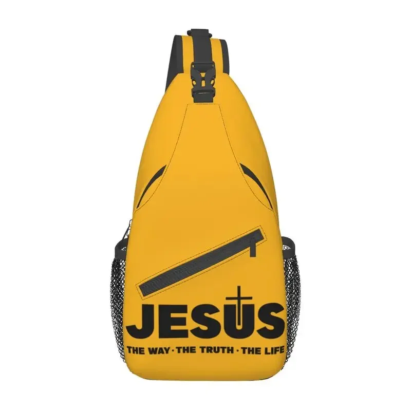 

Jesus Christ The Way The Truth The Life Sling Bag Religion Cross Christian Faith Crossbody Chest Backpack Shoulder Daypack