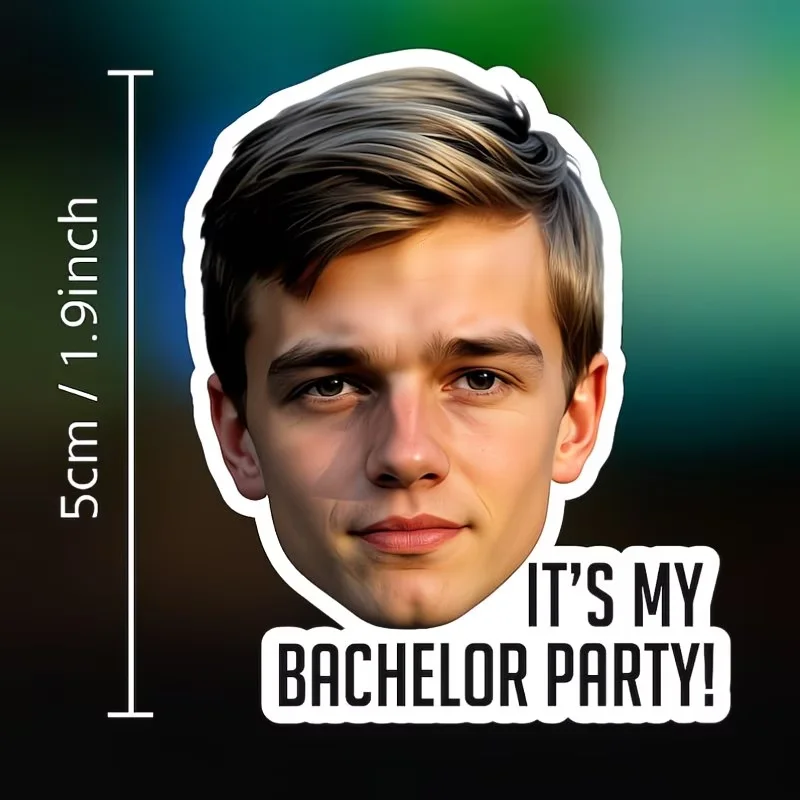Customizable Photo Stickers with Names Or Information Personalized Face And Text Stickers for Friends Pets Birthdays Weddings Mo