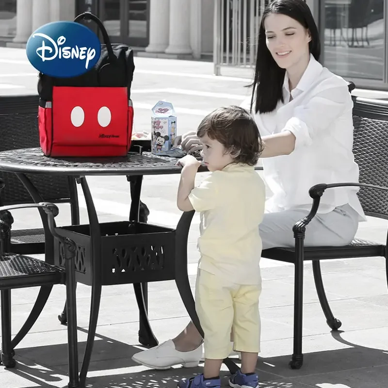 Disney Minnie Original Diaper Bag Backpack Luxury Brand 3D Diaper Bag Cartoon Fashion Baby Bag Large Capacity Multi Function