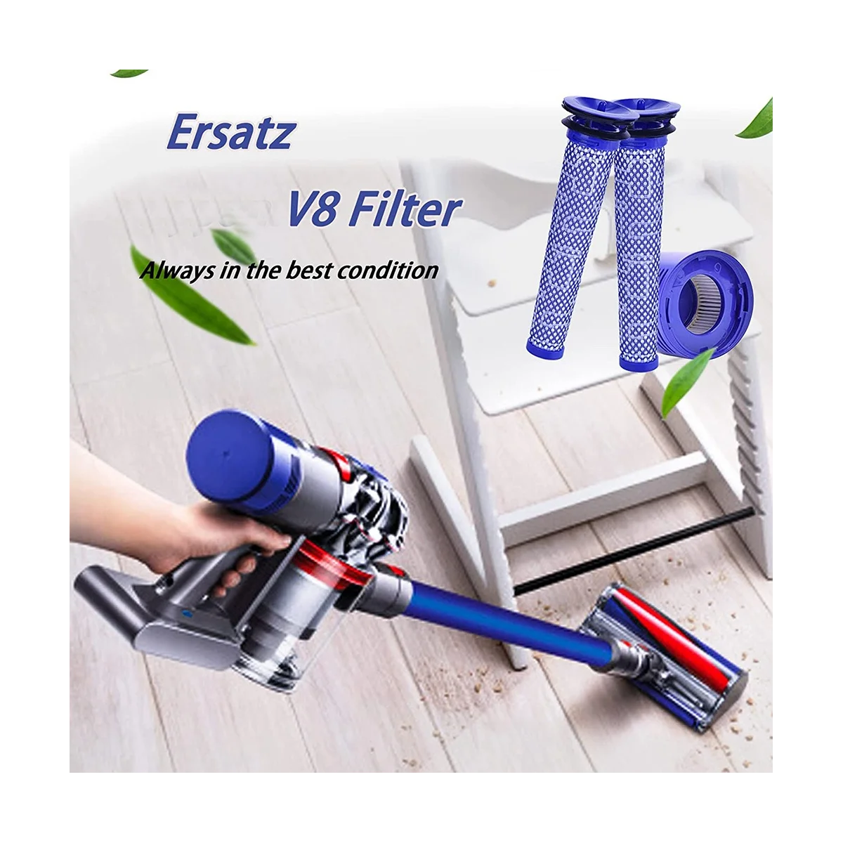 ชุดแผ่นกรองมอเตอร์ HEPA โพสต์ V8 V7และเครื่องบดกาแฟกรองก่อนสำหรับ V7 V8สัตว์