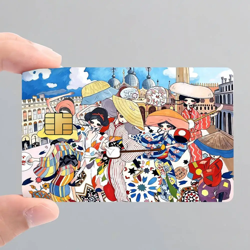 Aya Takano Artist Anime Card Stickers for Bank Access Protective Waterproof Film Cover Sticker Surprise Gift