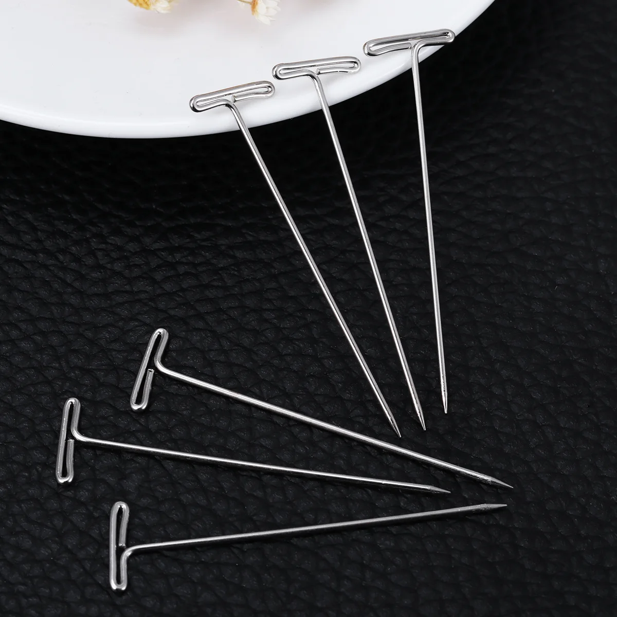 

70 шт. серебристых Т-образных булавок 2 дюйма, никелированная сталь, для крепления париков, швейных работ, рукоделия, вязания, блокирования, демонстрации, стальные Т-образные булавки