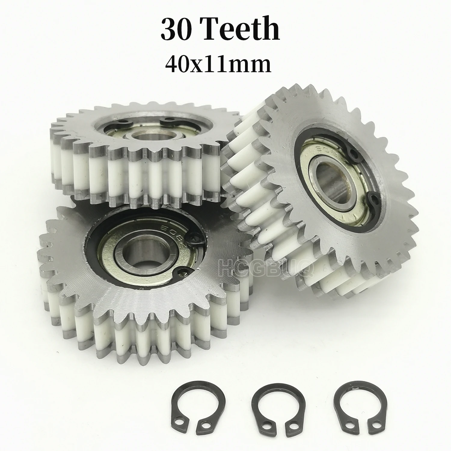 30T 40x11mm Electric Bicycle Steel Gear with Bearing Shaft Hole 8mm Planetary Gears Nylon+Steel Motorcycle Cog Wheel Parts