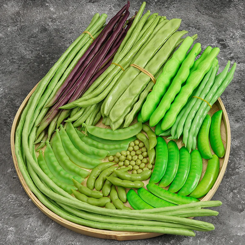 Festive Party Supplies Artificial Decorations Simulation Vegetables Plastic Sweet Broad Pea Photography Props Model 6pcs/lot