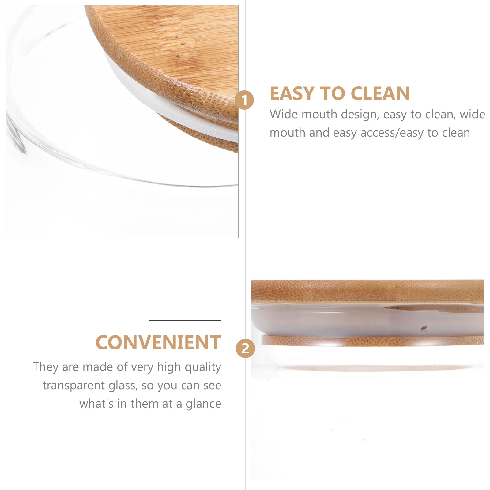 

Jar Good Sealing Visual Glass Body Cereals Storage Tank Household Spice Organizer Practical Life