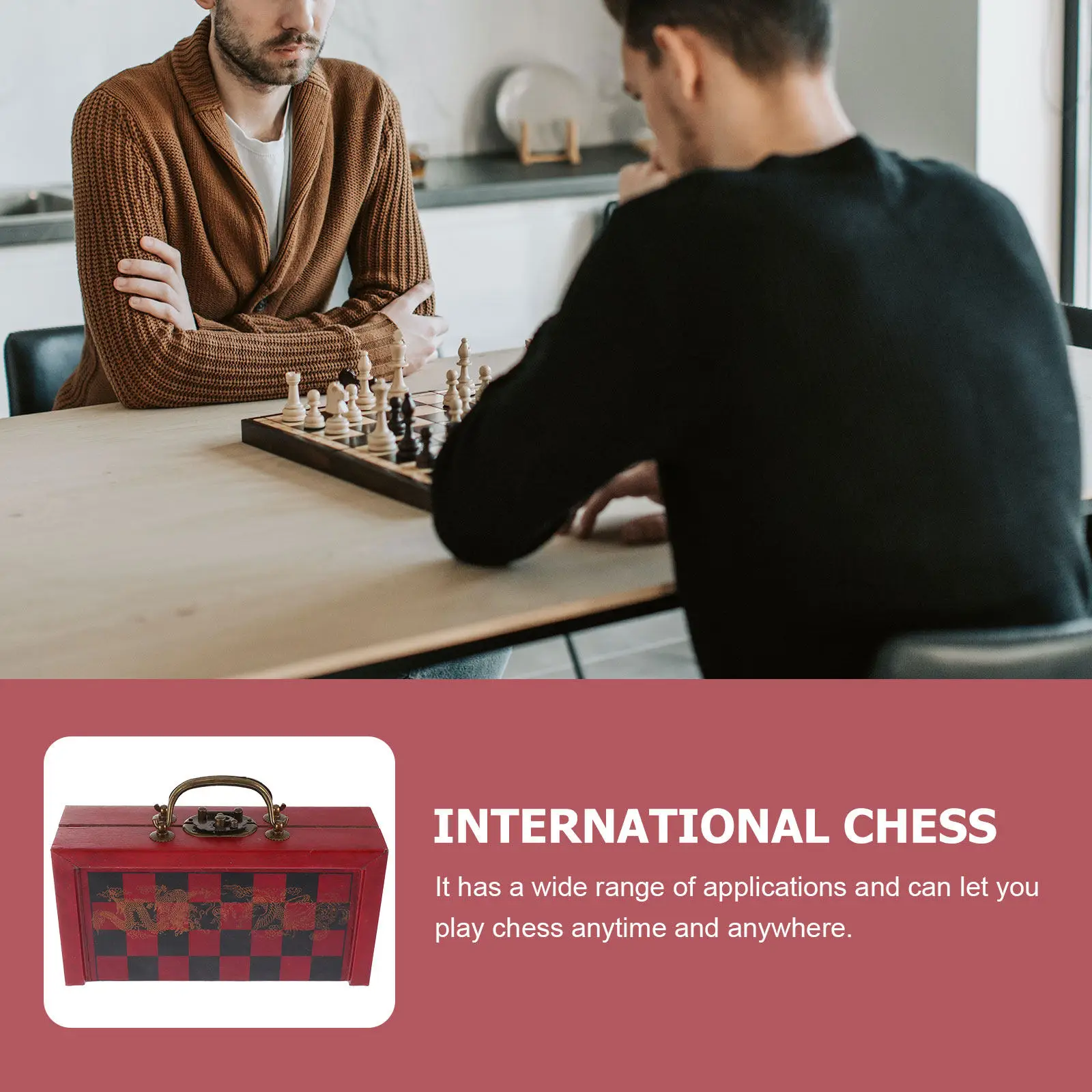

1Set Small Size Chess Set Elegant Folding Mechanism High Durability Exquisite Craftsmanship for Adults Kids Chess