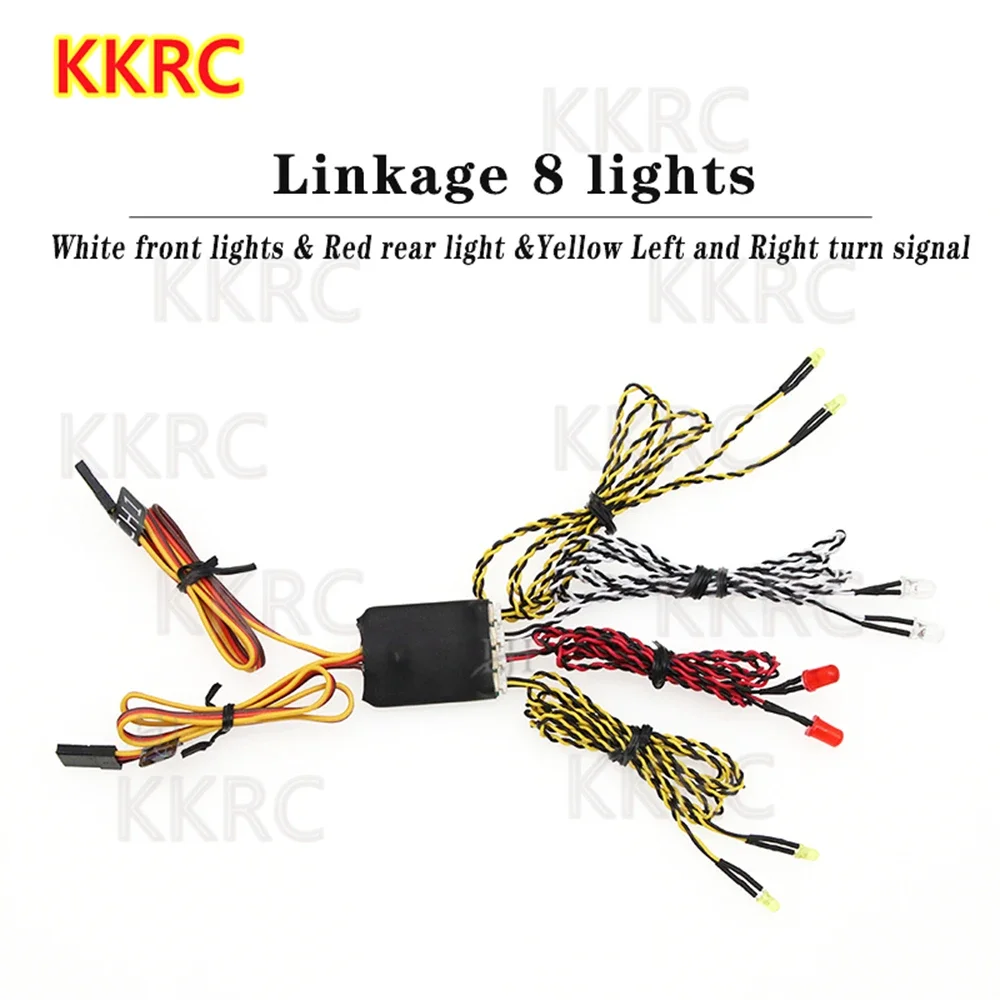 GGRC RC Car Linkage 8 Lights Kit Light Group Turn Signal Brake Flat Sports For RC Crawler Drift Car TRX4 SCX10 TAMIYA ARRMA HSP