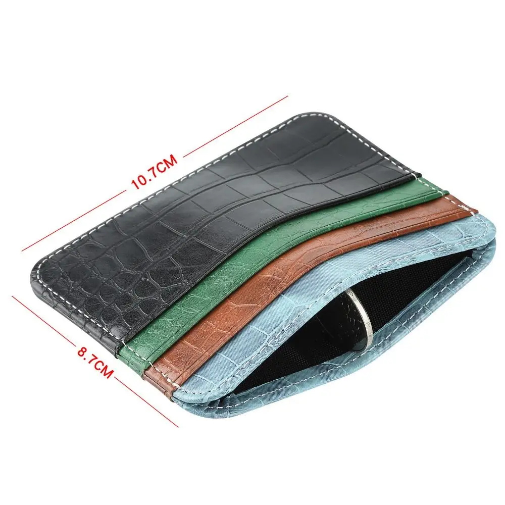 Double-sided Card Holder Organizer PU Leather Ultra-thin Card Protector Wallet Coin Pouch Credit Card Sleeve Card Storage