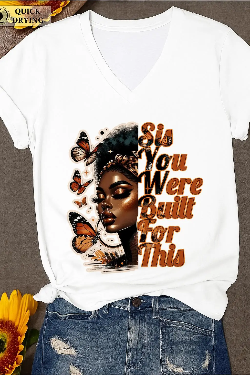 

Classic Slim-fit V-neck Women's T-shirt Personalized Black Queen Graphic Vintage Tees Fashion Streetwear Country Trend Y2K Top