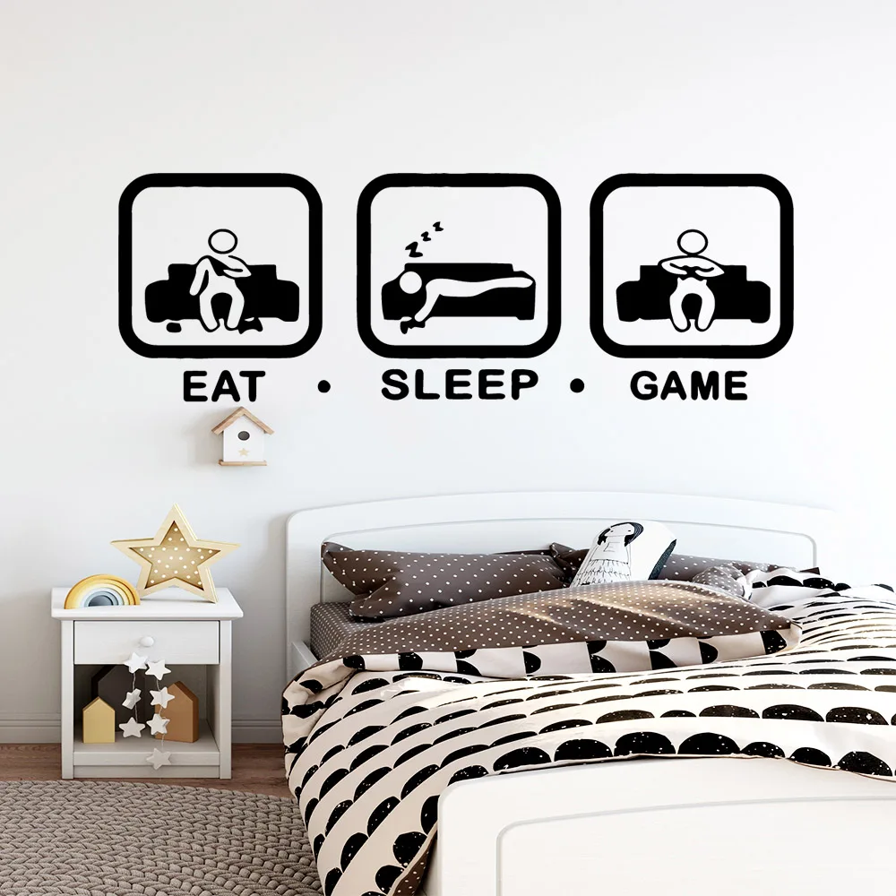 Create Gamer Wall Sticker Vinyl Mural Wallpaper For Kids Boys Room Decoration Decals Ps4 Gaming Poster Decor Door Stickers