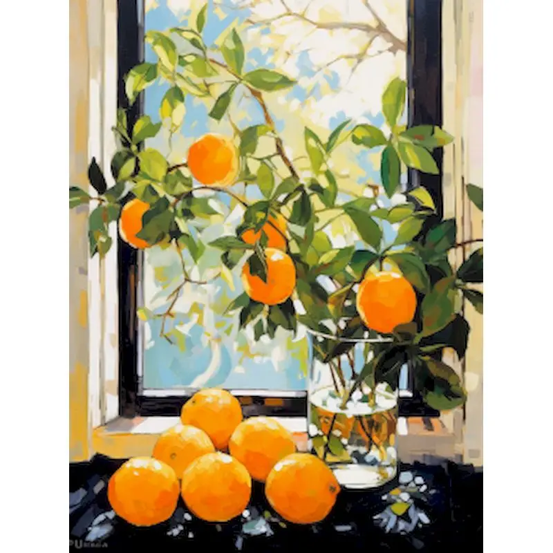 

RUOPOTY Pomegranate Picture DIY Paint-by-Numbers Kit for Adults Handcrafted Art Set Ideal Home Decor For Gift